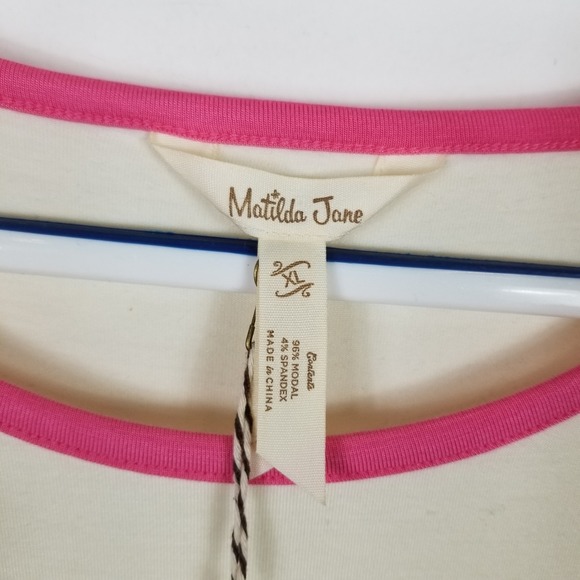 Matilda Jane Pajama Set Womens XL Floral Striped Raglan Sleepwear NWT - Picture 2 of 8